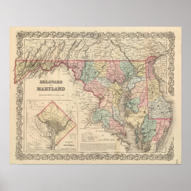 Póster Delaware y Maryland (Frente)