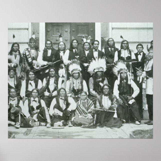 Póster Delegación india de líderes sioux en Washington D (Frente)