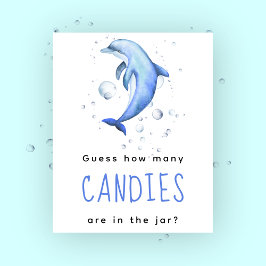Póster Delfín de acuarela - Cuántos dulces juego