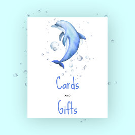 Póster Delfín de acuarela - tarjetas y regalos