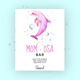 Póster delfín de océano acuarela - barra de momosa