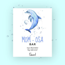 Póster Delfín de océano acuarela - barra momosa