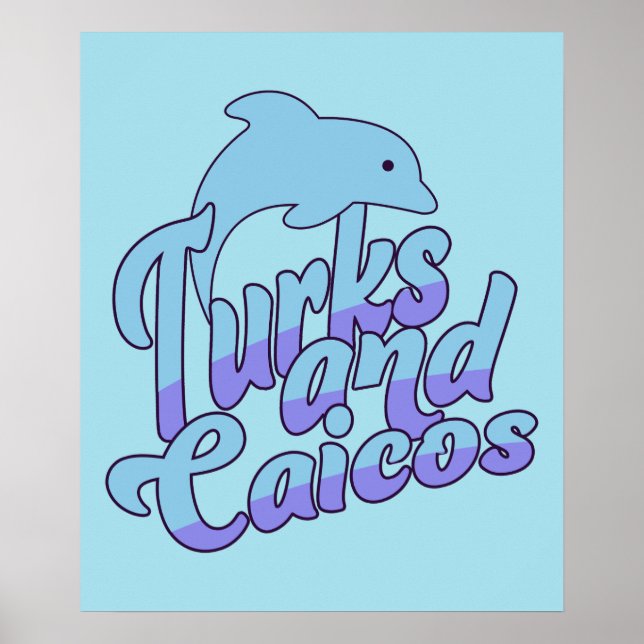 Póster delfín de Turcas y Caicos (Frente)