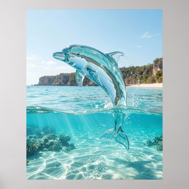Póster Delfín de Vidrio Salto Azur (Frente)