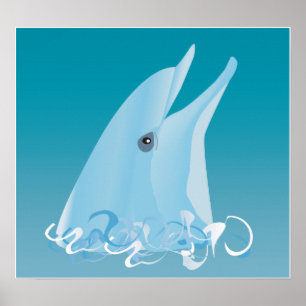 Póster Delfín feliz