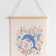 Delfín lúdico y arrecife de coral juguetón