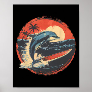 Póster Delfín Mar Océano Animal Océano Mar Delfín Surfing
