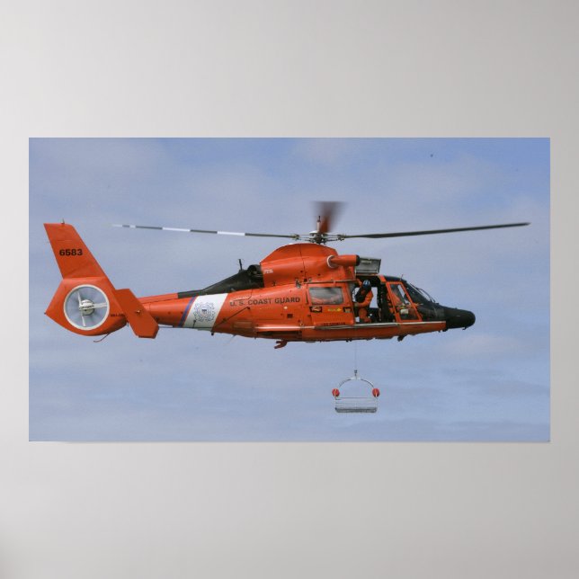 Póster Delfín MH-65 de la Guardia Costera (Frente)