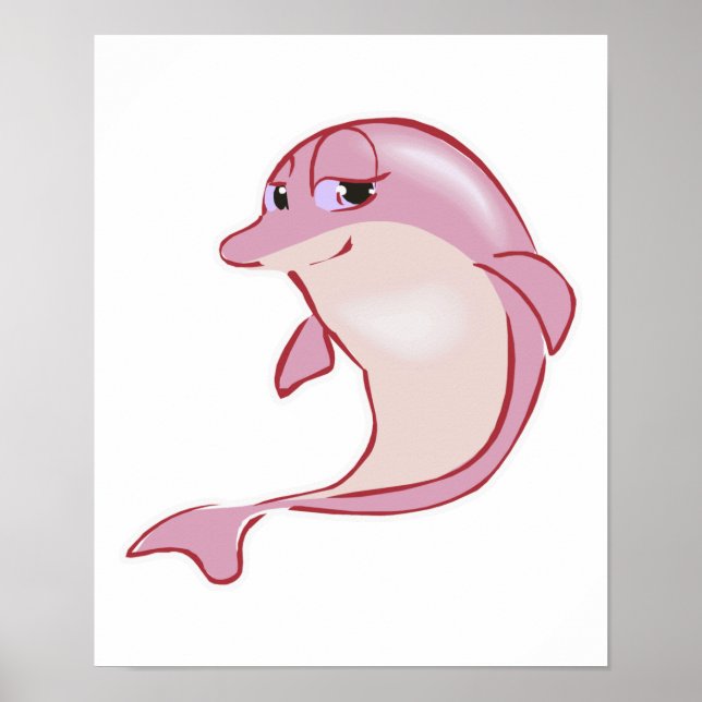 Póster delfín rosa lindo (Frente)