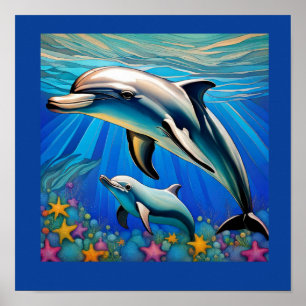 Póster Delfines