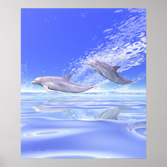 Póster Delfines Corriendo (Frente)
