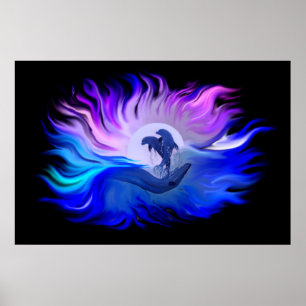 Póster Delfines de la Luna
