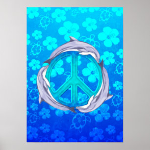 Póster Delfines de Paz de Hawái