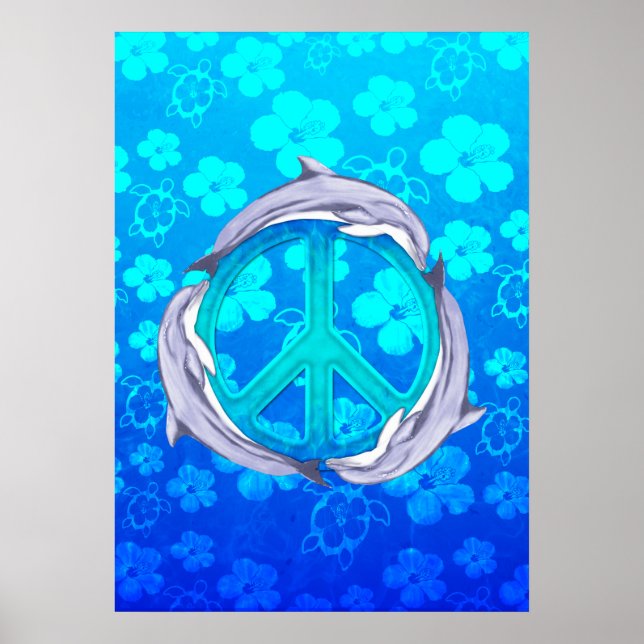 Póster Delfines de Paz de Hawái (Frente)