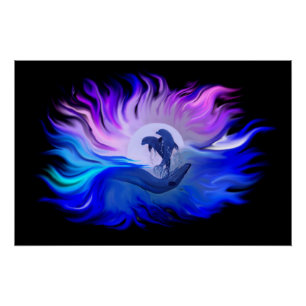 Póster Delfines en la glosia de Moonligh