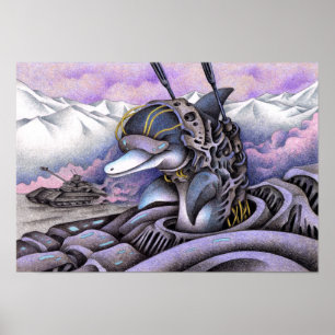Póster Delfines Militares de Guerra