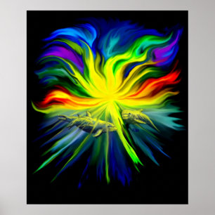 Póster Delfinfamilie im Sonnenschein