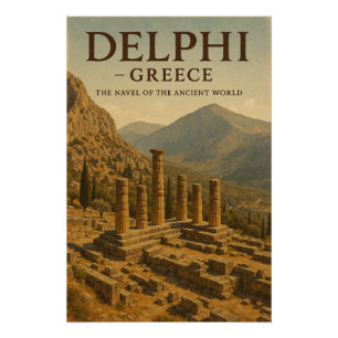 Póster Delfos — Grecia, El Ombligo del Mundo Antiguo.
