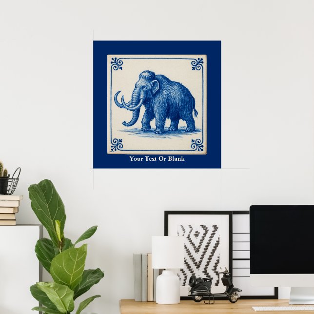 Póster Delft Wooly Mammoth (Oficina en casa)