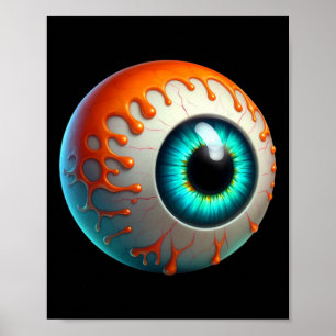 Póster Delgado hueco de los ojos humanos Creepe Halloween