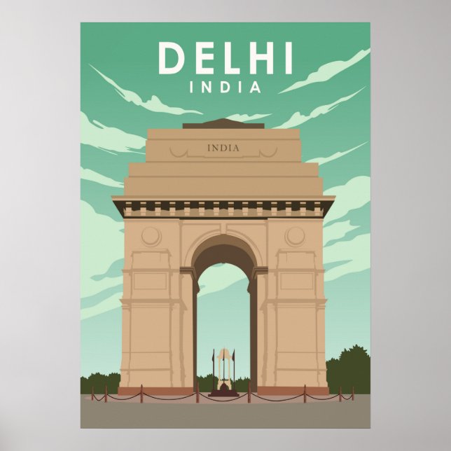 Póster Delhi India Illustration Travel (Frente)