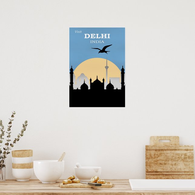 Póster Delhi, India Travel Poster (Cocina)