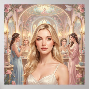 Póster Delicada Flora y Belleza Clásica