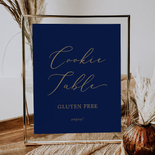 Póster Delicada tabla de galletas gratis de oro y gluten