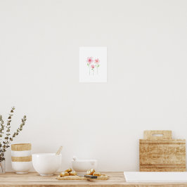 Póster Delicadas Flores Silvestres al Acuarela