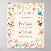 Delicado Boda floral de flores silvestres signo de