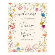 Delicado Boda floral de flores silvestres signo de