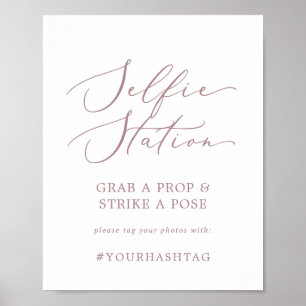 Póster Delicado cartel de hashtag para estación de selfie