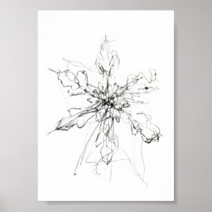 Póster Delicado copo de nieve único