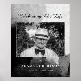 Póster Delicado Foto de Bienvenida de Funeral en Blanco y