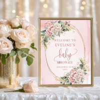 Delicado recibimiento Dusty Pink Floral Baby Showe