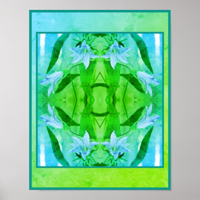 Póster Delicado resumen de flores de Lily (Frente)