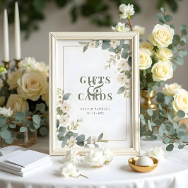 Póster Delicate Floral & Eucalyptus Wedding  Gift & Cards