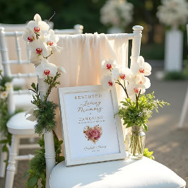 Póster Delicate Floral Heart Loving Memory Reserved Seat