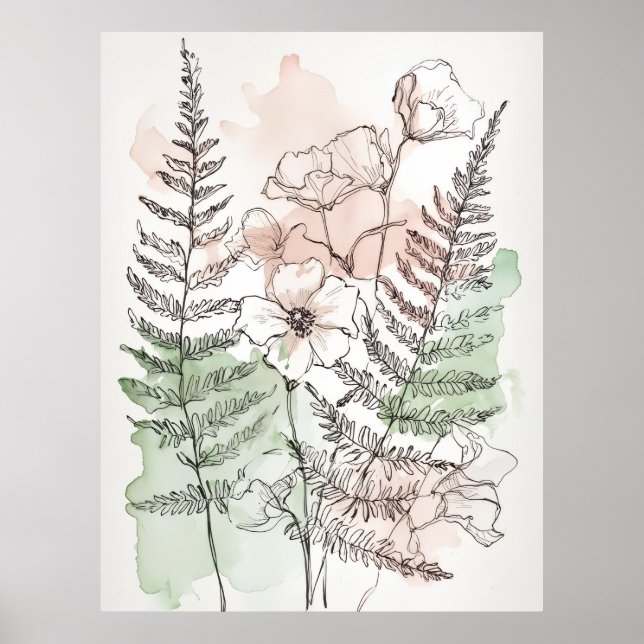Póster Delicate floral wall art for new homeowners (Frente)