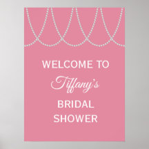 Delicate Pink Pearls Bridal Shower Poster