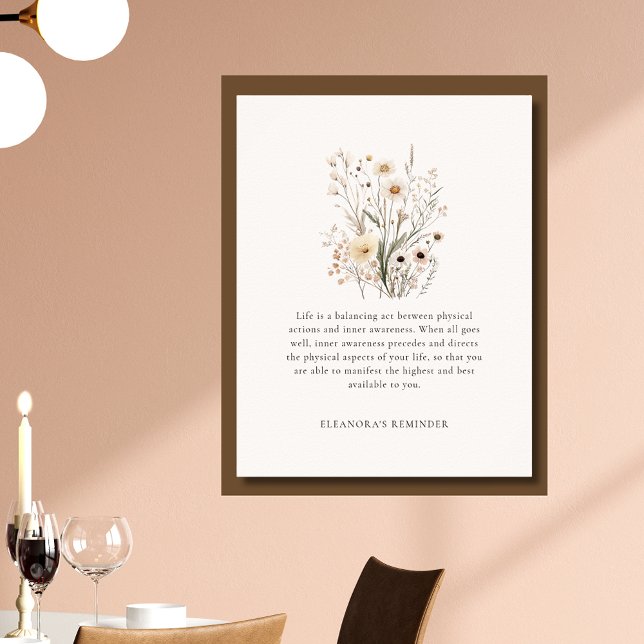 Póster Delicate Wildflowers Motivational Quote (Delicate Wildflowers Motivational Quote Poster)