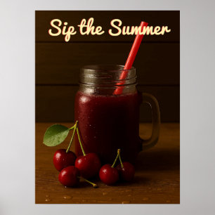 Póster Delicia de jugo de cereza - Sip el Summe