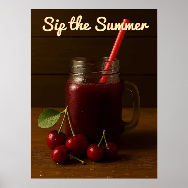 Póster Delicia de jugo de cereza - Sip el Summe (Frente)