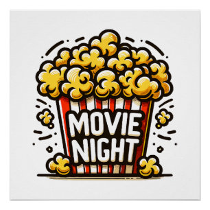 Póster Delicia Noche de Cine Palomitas Juguetonas