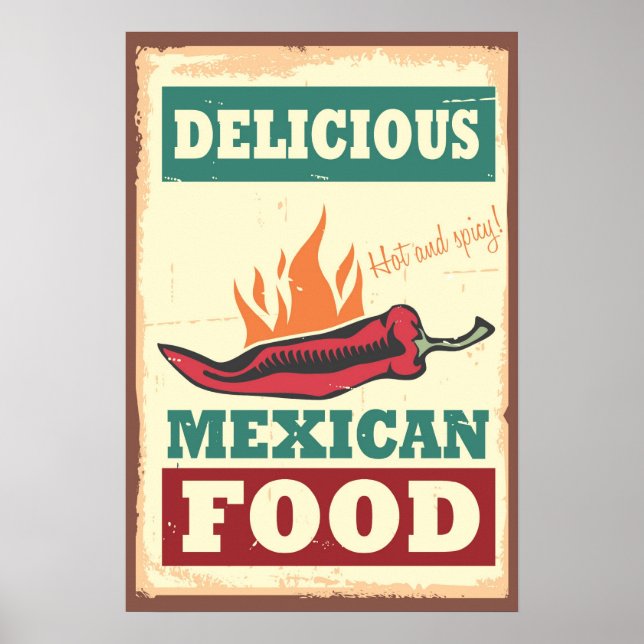 Póster Deliciosa comida mexicana (Frente)