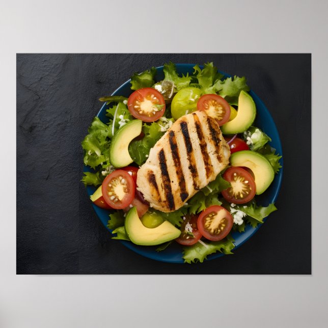 Póster Deliciosa comida saludable para la dieta (Frente)