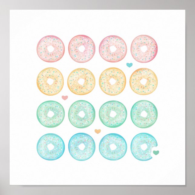 Póster Deliciosas Donas de Pastel (Frente)