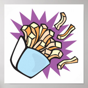 Póster deliciosas papas fritas