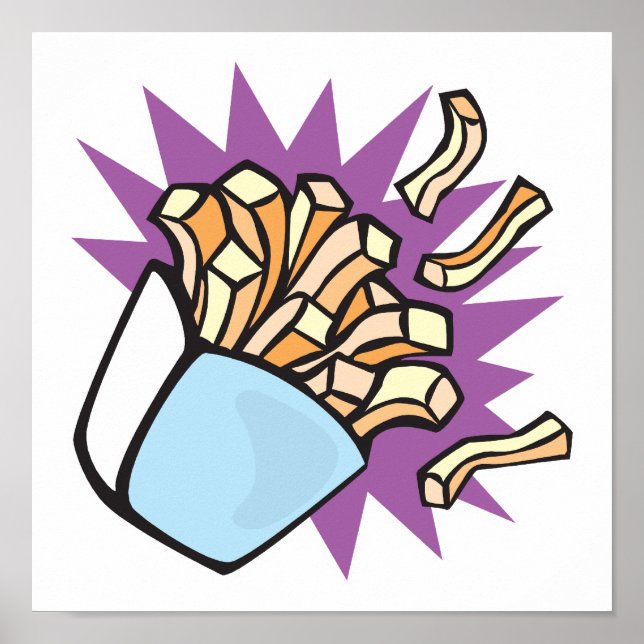 Póster deliciosas papas fritas (Frente)