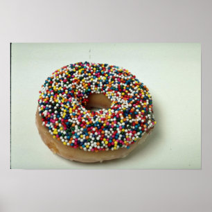 Póster Delicioso arcoiris rociado donut